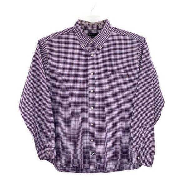 CREMIEUX Classics Men's Shirt Purple Sz 2X Checks Long Sleeves Button Down - Picture 9 of 10